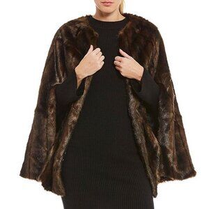 Brown Faux Fur Cape sz M / L
